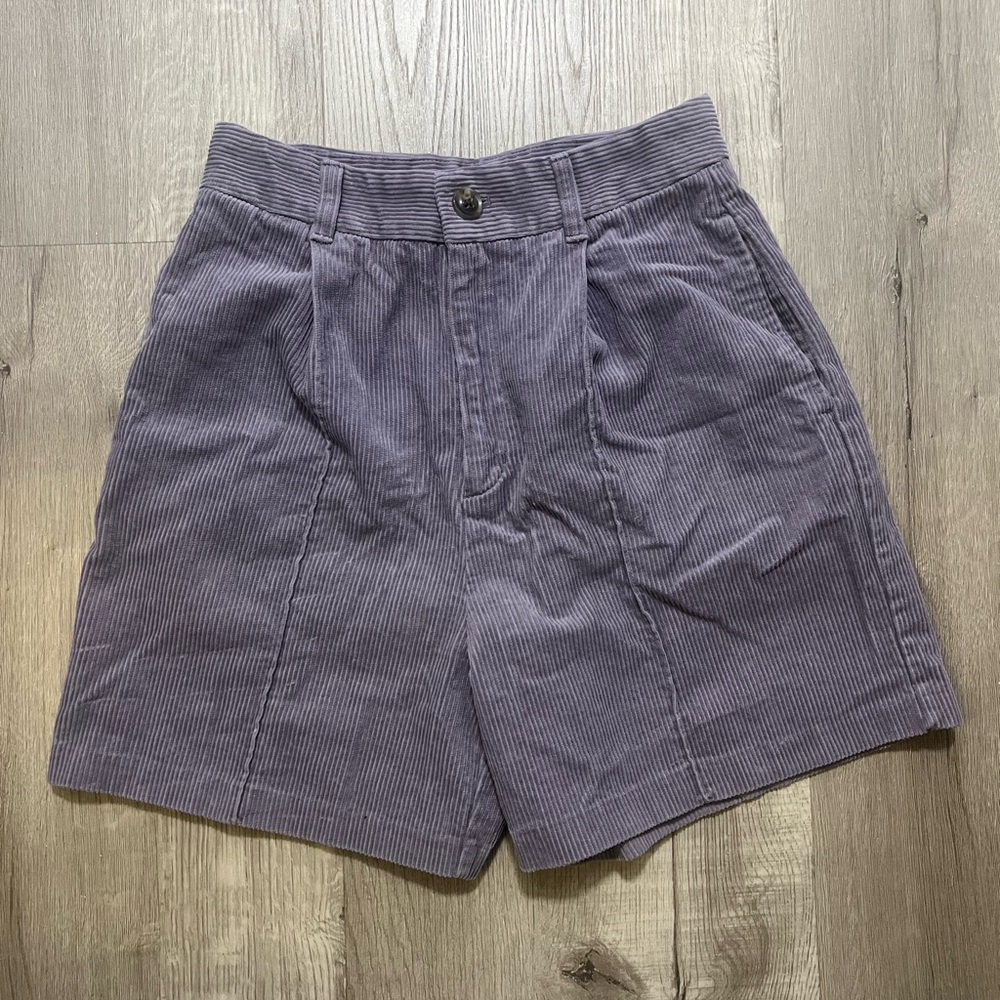 GU High Waisted Corduroy Shorts - Purple Color - Size L